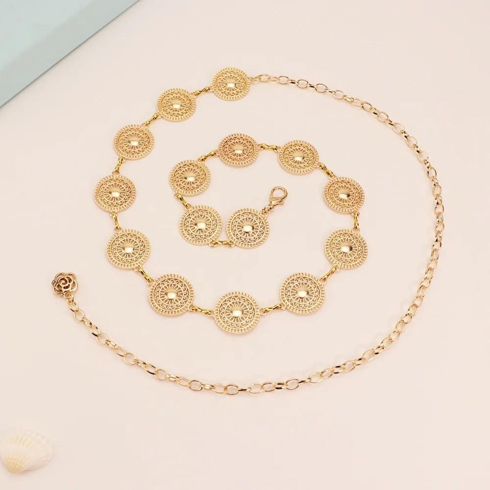Adjustable Length Waist Chain Round Hollow Belly Chain New Chain Belt Women