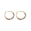 Elegant Purple Diamond Hoop Earrings - Trendy, Exaggerated Fashion for Women, High-End Statement Accessory.