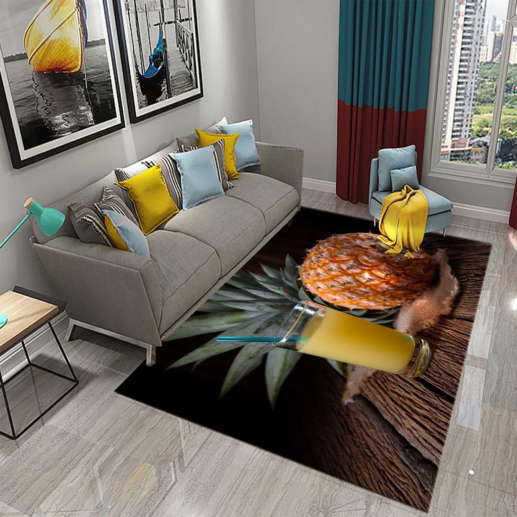 3D Забавный Ковер Ананас Ковры с Рисунком Свежих Фруктов Ковер для Гостиной Коврик для Пола в Детской Спальне Ковер Окно Прикроватный Домашний Декор