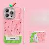 Summer Watermelon Stand Suitable for Apple 16promax Mobile Phone Case 13 Feather Yarn Without Frame 15 Niche 14 Bare Metal Sense