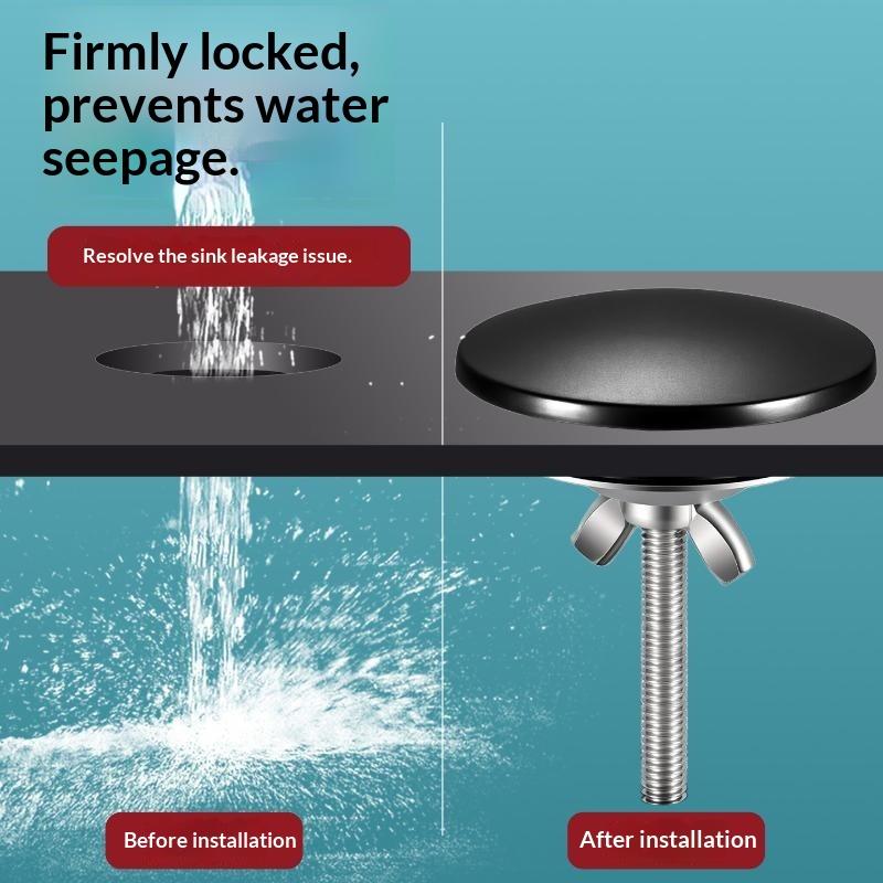 Stainless Steel Sink Hole Seal Kitchen Accessory Black Silver M6 Faucet Hole Cover Easy to Install for Kitchen Sink Quick Repair
