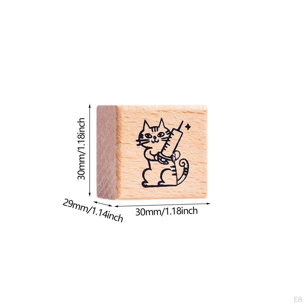 Кошка штамп милый зверек 1.2 дюйма для детей деревянный резиновый штамп почтовая рассылка скрапбукинг письмо