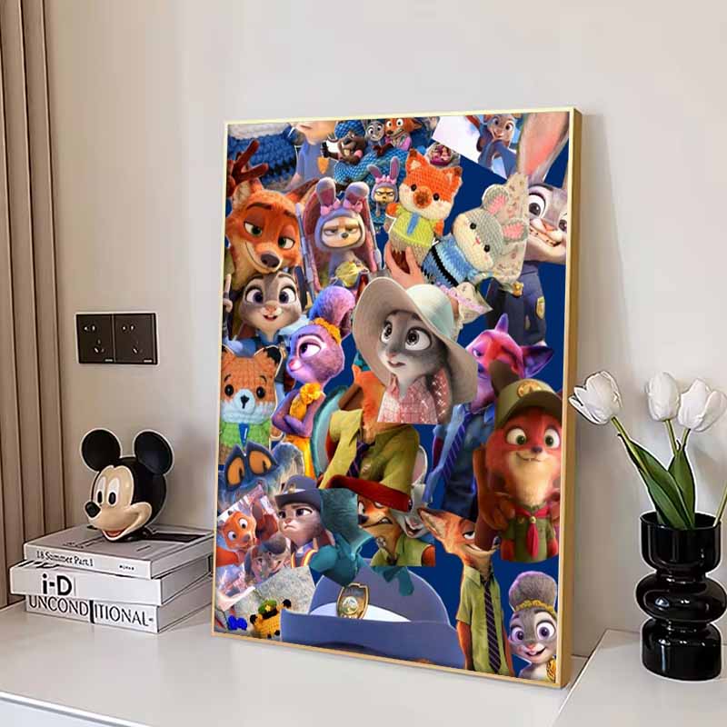 Disney 5D DIY Алмазная живопись Иллюстрация Зверополиса Вышивка Мозаика Крестик Домашний декор Подарки Поделки