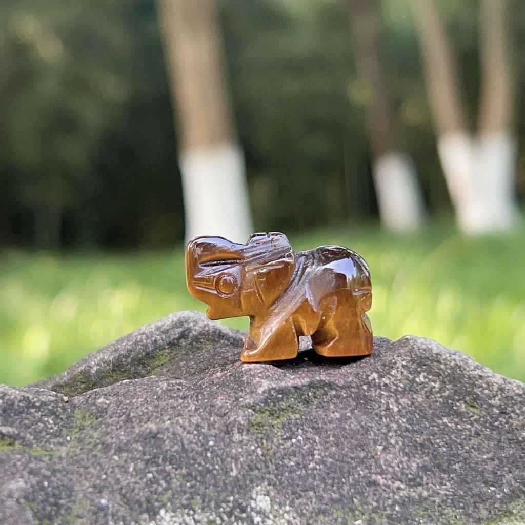 Мини-слон из натурального хрустального агата для детского научного образования