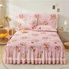Princess Thicken Padding Bed Skirt Non-slip Flat Bed Skirt Quilted Bed Spread Soft Warm King Queen Bed Skirt Without Pillowcase