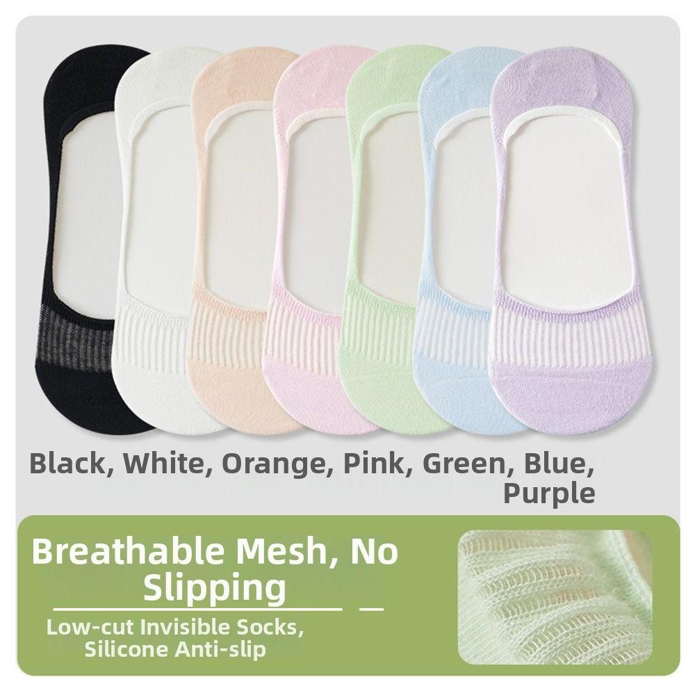 Thin Style Non Slip Socks Solid Color Breathable Socks New Seamless Socks Summer