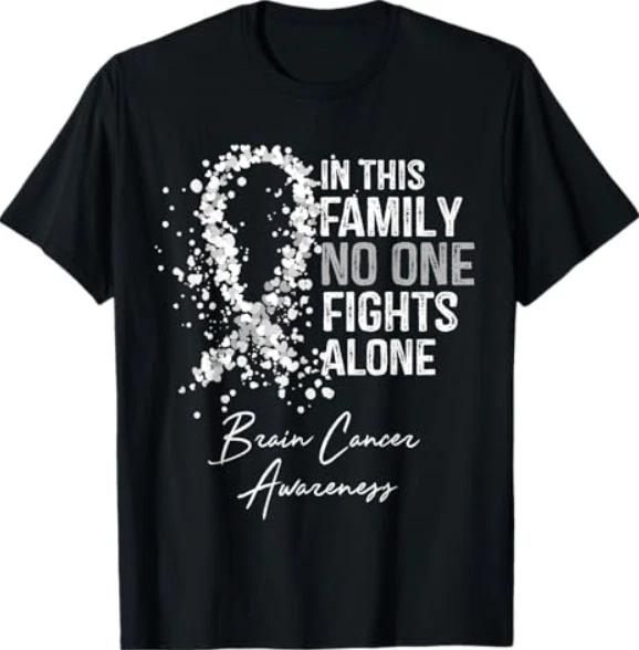 No One Fights Alone. in This Family - Shirt Brain Cancer T-Shirt