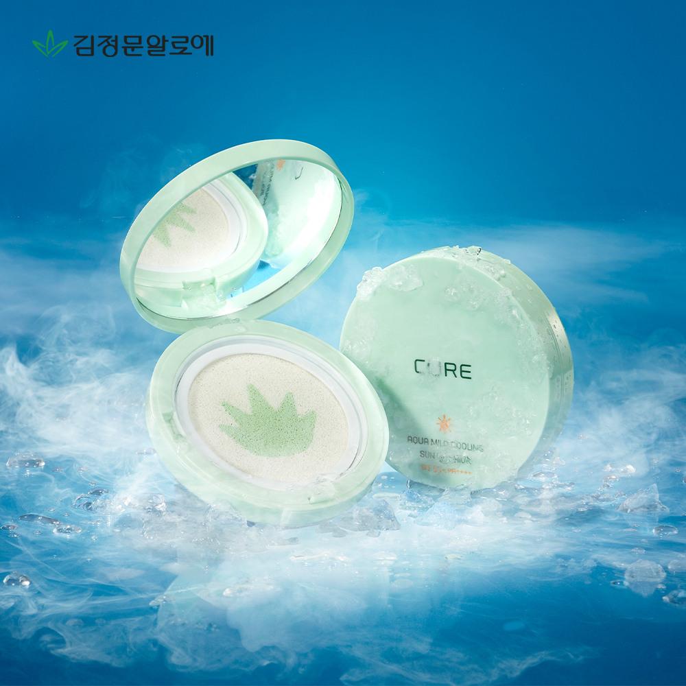 Kim Jeong Moon Aloe Cure Aqua Mild охлаждающая солнцезащитная кушетка 25 г (1 основной продукт + 2 сменных картриджа)