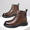 Мужские ботинки из натуральной кожи в британском стиле, модные деловые короткие ботинки, зимние ботильоны, мужские рабочие ботинки, универсальные