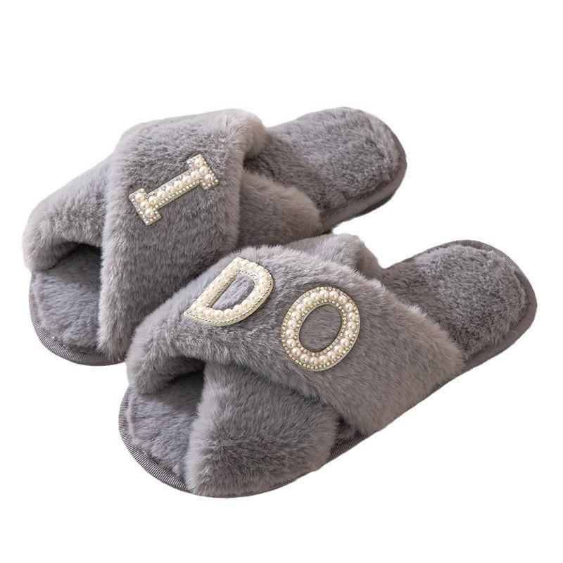 Warm Slippers Women Winter Indoor Home Anti Slip Cotton Slippers with Added Plush Slippers Dames Muiltjes Chanclas Mujer