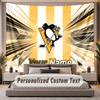 Custom Name Text Tapestry Pittsburgh Penguins Personalized Polyester Wall Tapestry For Bedroom And Room