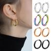 1 Pair Hoop Earrings Stainless Steel Geometric Elegant Polished Silver Color Metal Circle Earrings Fashion Jewelry