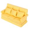1:12 Doll House Mini Sofa with 3pcs Pillow Living Room Furniture Wooden Doll House Decoration
