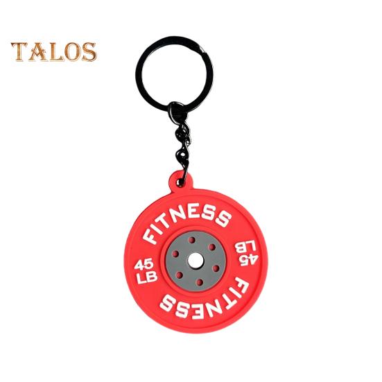 Фитнес-брелок-подвеска из резины и металла для тренировок, штанги, тяжелой атлетики, тренажерного зала, брелок для ключей, напоминание о подарке
