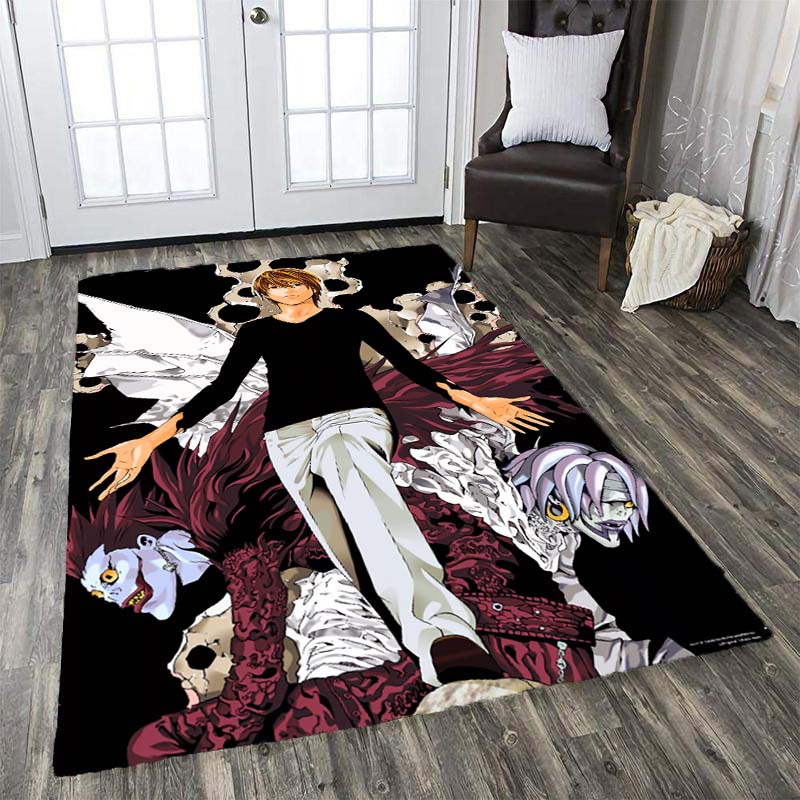 Ковер с принтом «Тетрадь смерти» и комиксами для гостиной, спальни, ковер для журнального столика, ковер в стиле аниме, коврик с рисунком, противоскользящий домашний декор