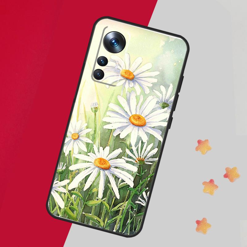 Акварельный чехол с ромашками для Xiaomi 15 Ultra 13 14 11T 12T 13T 14T Pro Чехол для POCO F7 F6 F5 X3 X5 X6 X7 Pro