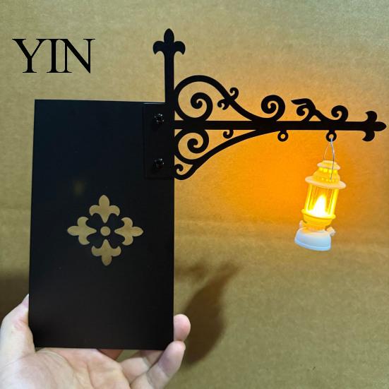 Compact Iron Lamp Vintage Mini Bookshelf Lamp, Portable Warm LED Night Light, Metal Decorative Lantern for Dark Academic Room Decor Reading Nook, Desk
