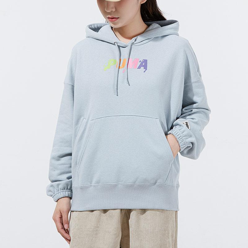Puma Свитшоты Downtown Женские Синие С капюшоном Умеренный Обычный 533049-71