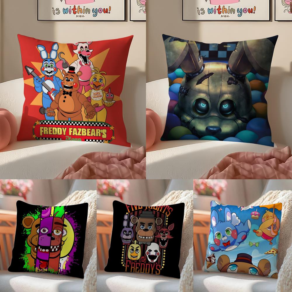 Чехол на подушку Игровой хоррор FFive Nights at Freddys Наволочка Короткий плюш Невидимая молния Для комнаты Дивана Чехол на подушку