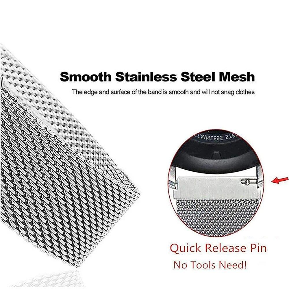 Ремешок 20 мм 22 мм для Samsung Galaxy Watch 4/5/6/5Pro 44 мм/40 мм/Active 2 браслет с магнитной петлей Galaxy Watch 4/6 classic 46 мм 42 мм