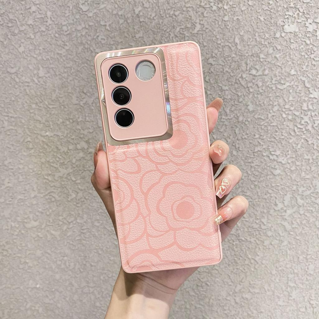 Подходит для чехла для телефона VivoX200 Камелия Полная упаковка S20PRO Кожаный с тиснением X100spro Чехол с защитой от падения