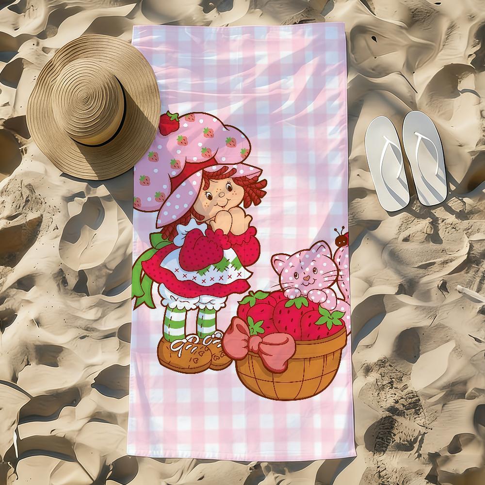 Towel Beach Towel Oversized Quick S-ShortcakesE Dry Towel S-Strawberry Absorbent Soft Swim BeachTowels for Kawaii Men Women