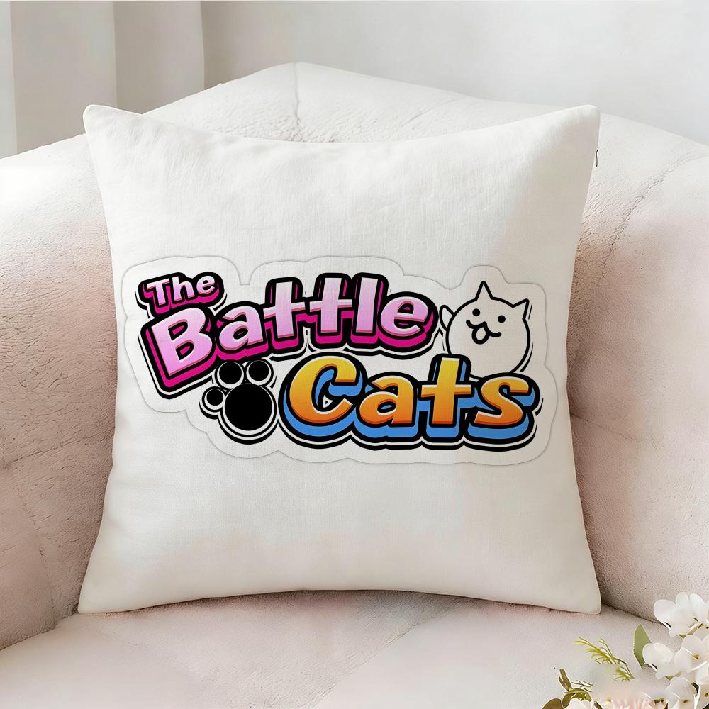The B-Battle Cats Cute Pillow Case Pillowcase, Double-Sided Printed, Sofa Cushion, Bedroom Headboard Pillow