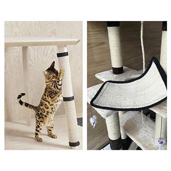 Когтеточка для кошек Охлаждающая подставка для когтеточек с большой поверхностью Игровая подушка из сизаля Сохраните свой диван Когтеточка с кошачьей мятой Двойная загрузка высокой плотности