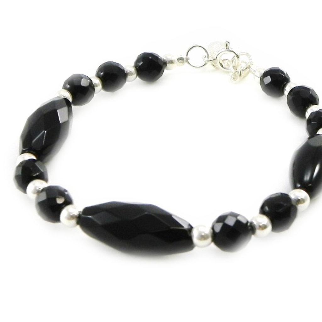 Les Trésors De Lily [I9031] - Серебряный браслет «Минералия» черный агат