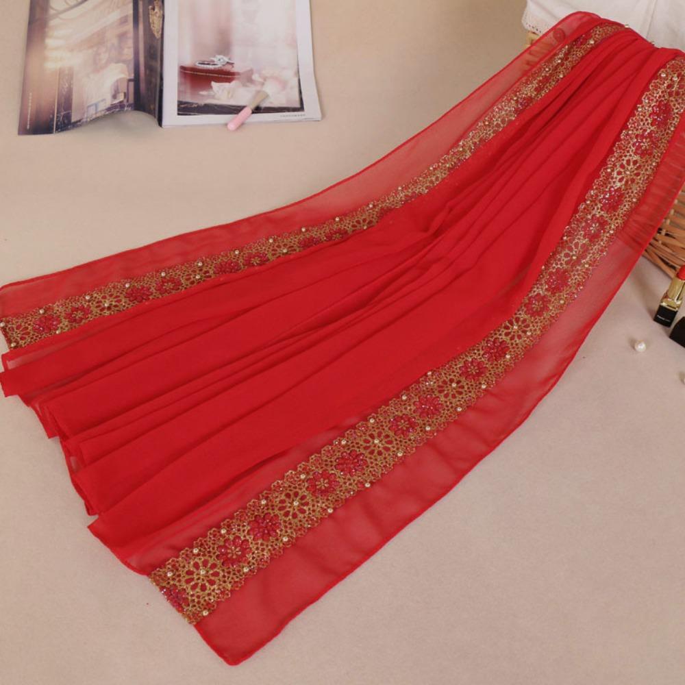Multicolor Chiffon Headscarf Chiffon Material Malaysian Scarf Trendy Women Headwear Gift