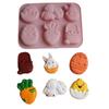1Pc 2024 Easter Bunny Silicone Mold 3D Egg Chocolate Mould Jelly Pudding Cute Rabbit Shape Easter Party Cake Decorating Tool