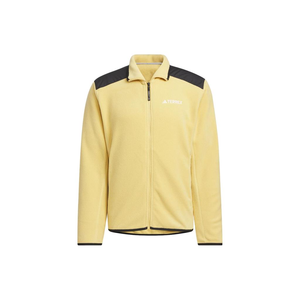 Adidas Куртка из флиса с застежкой-молнией и цветным логотипом, мужская куртка светло-желтая IR8339