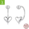 Серьги-пусеты Love Reverse для женщин, персонализированные минималистичные серьги из стерлингового серебра S925 с передней и задней структурой