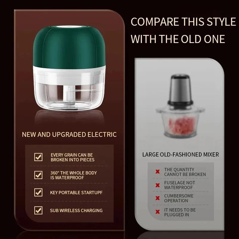 Электрический измельчитель, USB мини-мясорубка, электрическая измельчитель овощей, мини-чесночница для кухни, гаджеты, 250 мл еда