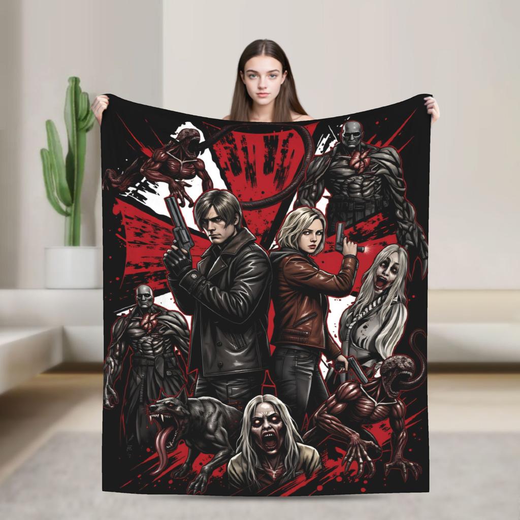 Leon Kennedy Throw Blanket Super Soft Funny Blanket For Couch Chair Travel Flannel Bedspread Bed Cover