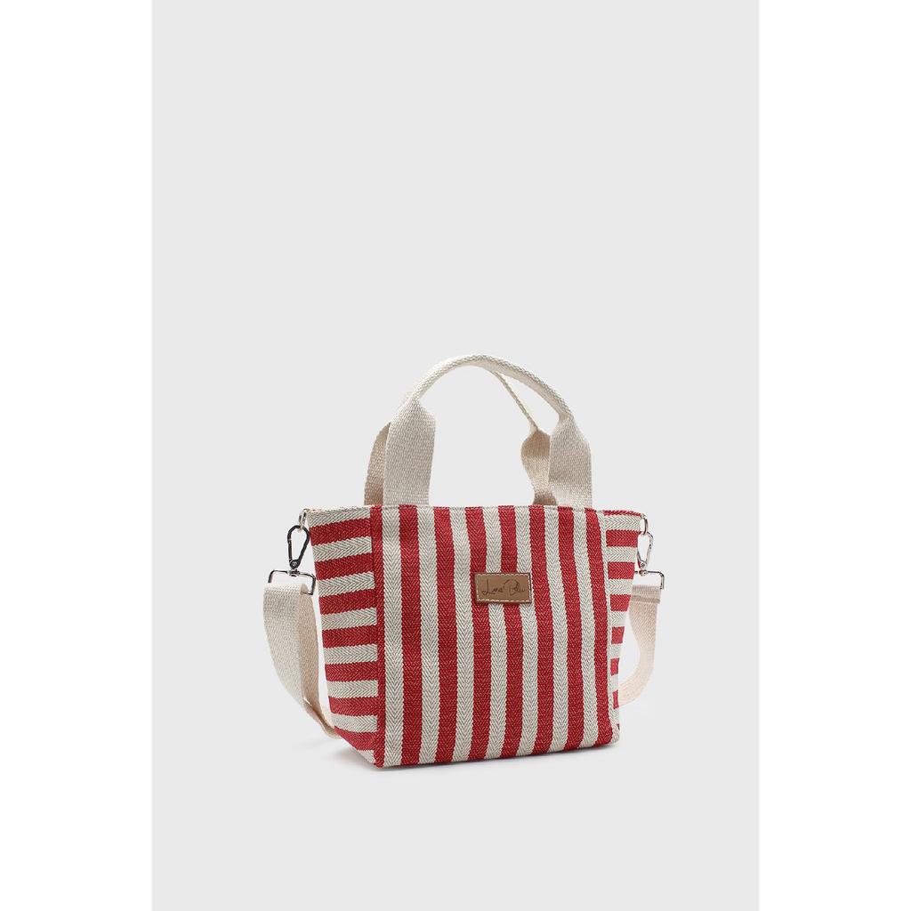 Women's Striped Mini Linen Tote Bag