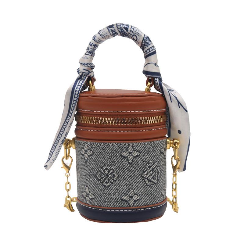 Printed Shape Cylindrical Single Shoulder Crossbody Bag For School Play And