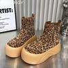Fashion Platform Women Leopard Ankle Boots Suede Flats Fashion Shoes Woman 2025 Trend Winter Casual Sneakers New Cozy Mujer Snow Botas