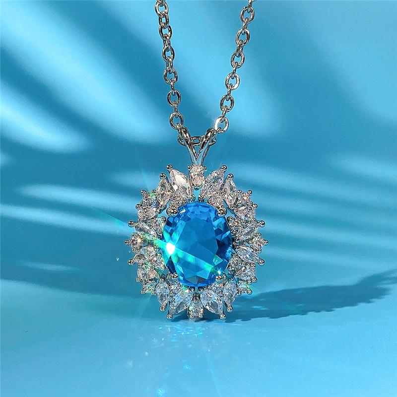 CAOSHI Gorgeous Temperament Necklace Female Party Accessories with Delicate Design Bright Crystal Stone Jewelry for Anniversary