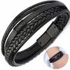 1PC Retro PU Leather Bracelets Multilayer Braided Rope Bracelets for Male Female Bracelets Jewelry