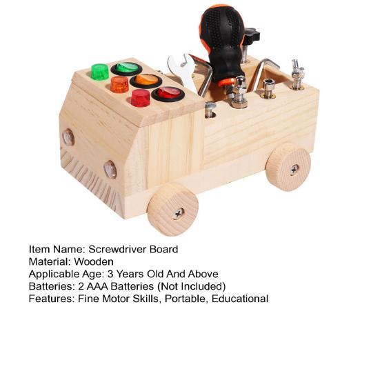 Деревянная доска с отвертками для машины, набор для развития мелкой моторики, развивающая игрушка для детей, сенсорная игрушка «Занятый грузовик» для малышей, дошкольная деятельность, обучающая игрушка