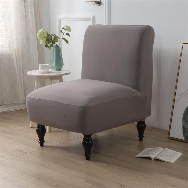 Solid Color Spandex Accent Armless Chair Cover Single Sofa Slipcovers Nordic Stretch Chairs Covers Elastic Couch Protector Cover