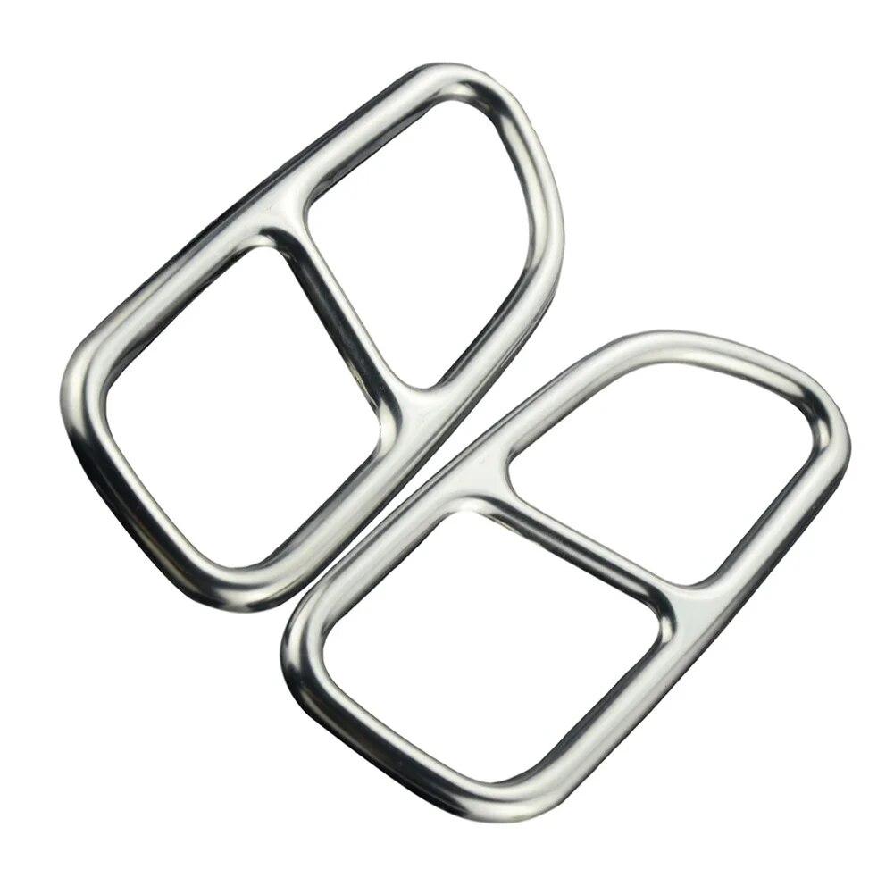 For Mercedes Benz W117 CLA 2013-2016 Titanium Black / Silver Car Tail Throat Exhaust Pipe Muffler Tip Cover Trims 2Pcs/Sets