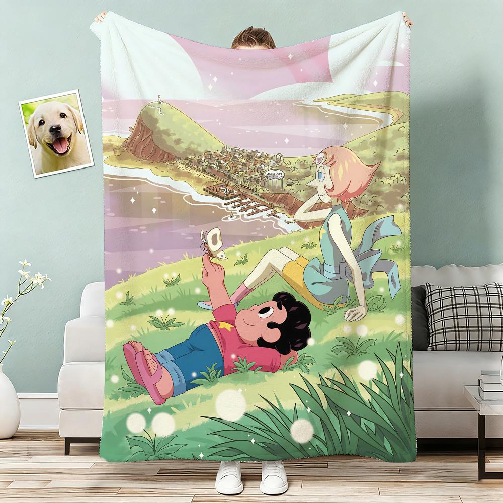 Steven Universe Retro Kraft Throw Lightweight g Flannel Blanket Soft Skinfriendly for Summer Cooling