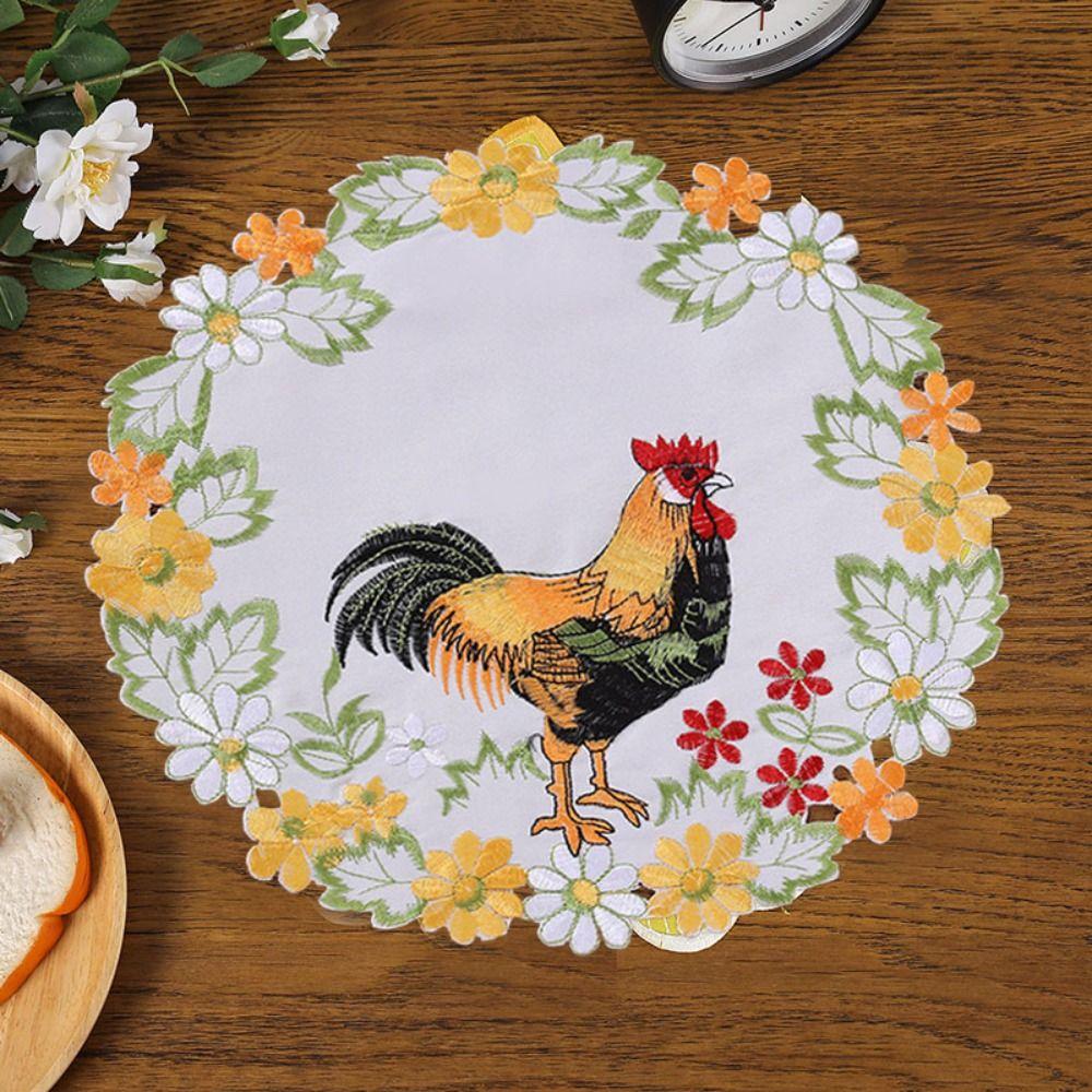 Вышивка ремесло пасхальный декор для вечеринки атласная ткань украшение для дома подставка для чашек салфетка коврик для столовых приборов