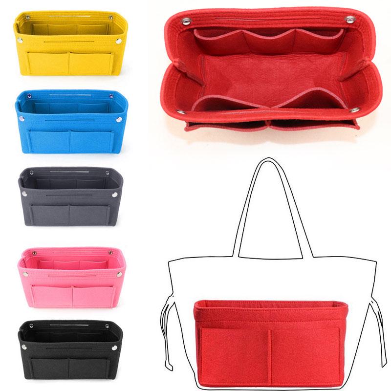 1Pcs Multifunction Handbag Insert Bag Multi-Pocket Storage Bags Organizer Purse Felt Purse Organizer