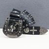 Crocodile Pattern American Western Rivet Cross Skull Rivet Strap Punk Men's Belt Women