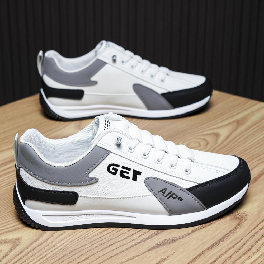 Men Casual Sneakers Trend Pu Leather Breathable Male Running Shoes Non-Slip Footwear Vulcanized Shoes Outdoor Non-slip Trainers