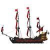 Mold King 13109 Technic Yacht Model, Queen Anne Revenge Big Red Pirate Ship Clamping Block Kit, 3139 Pieces, Large MOC Technology Queen Anne Revenge