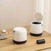 Mini Desktop Waste Bin with Pop-up Lid Large Opening Small Size Hidden Bag Inside Trash Can